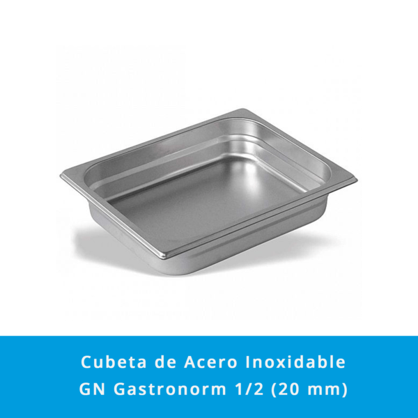 Cubeta Acero Inoxidable GN Gastronorm 1/2 (20 mm) - Imagen 2