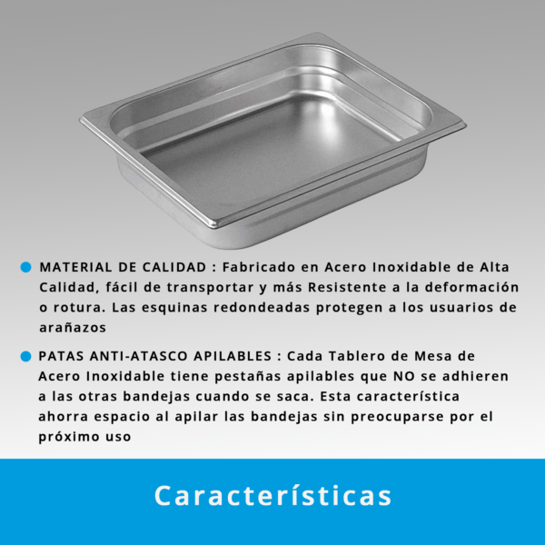 Cubeta Acero Inoxidable GN Gastronorm 1/2 (60 mm) - Imagen 5
