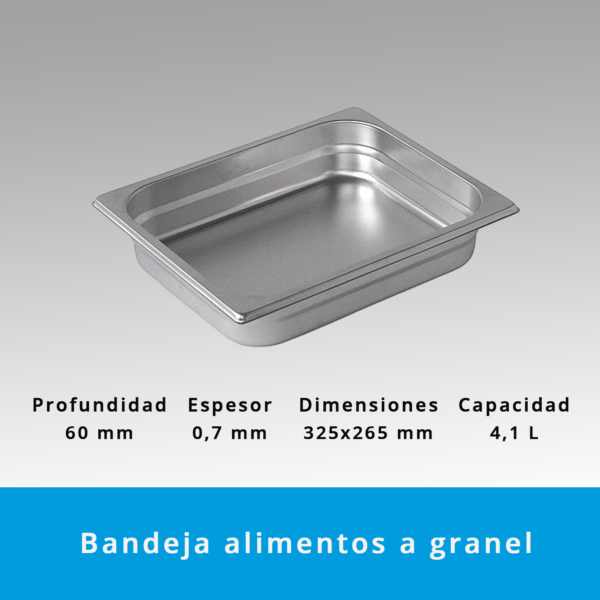 Cubeta Acero Inoxidable GN Gastronorm 1/2 (60 mm) - Imagen 3