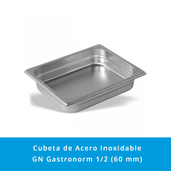 Cubeta Acero Inoxidable GN Gastronorm 1/2 (60 mm) - Imagen 2