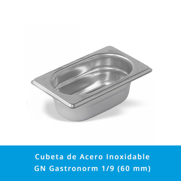 Cubeta Acero Inoxidable GN Gastronorm 1/9 ( 60 mm ) - Imagen 2