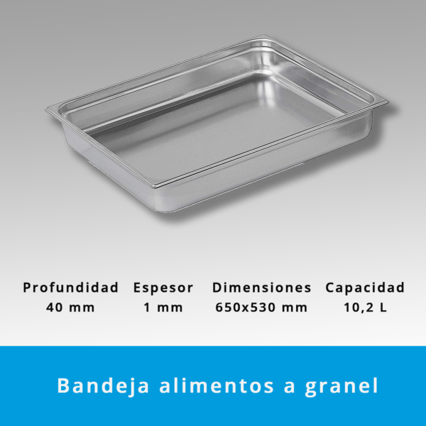 Cubeta Acero Inoxidable GN Gastronorm 2/1 (40 mm) - Imagen 3