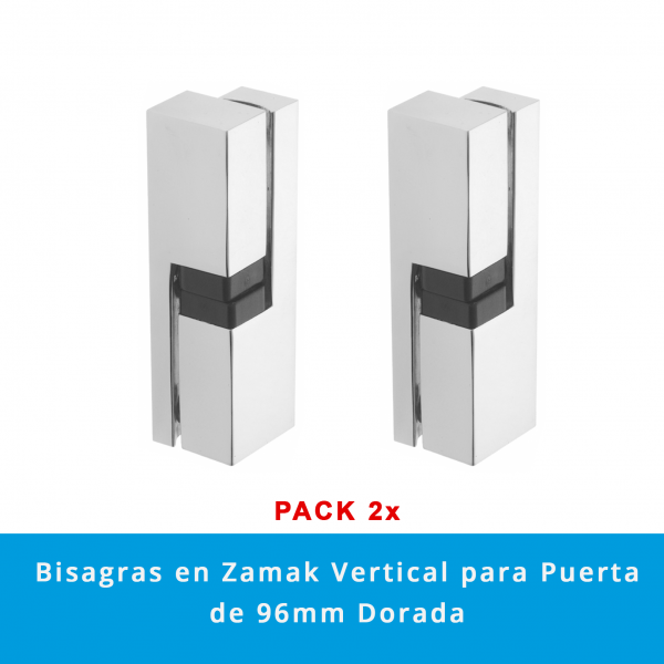 Pack x2 Bisagra Vertical en Zamak Dorado, para Puerta Frigorífica o Neutra de 95 mm - Imagen 2