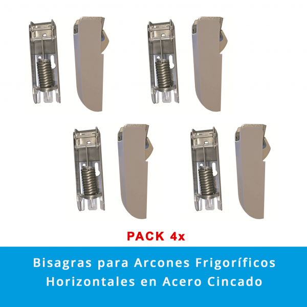 Pack 4 x Bisagras para Arcones Frigoríficos Horizontales en Acero Cincado para Congelador y Nevera - Imagen 2