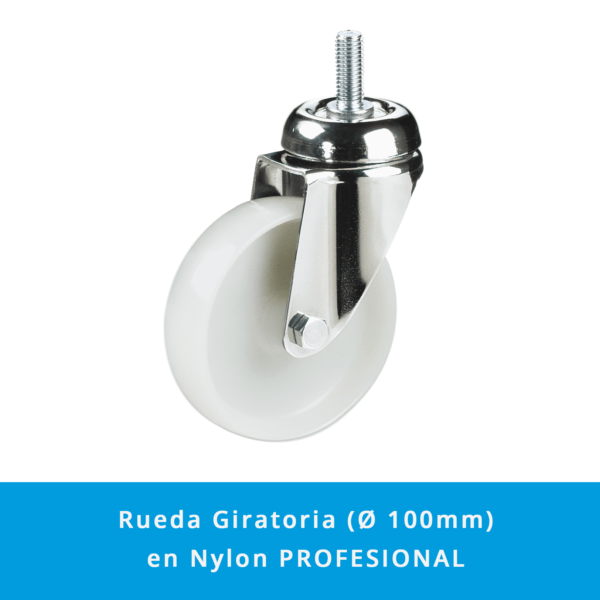 Rueda Giratoria Cargas Pesadas en Nylon | Montaje en Espárrago | Ruedas Industriales - Imagen 2