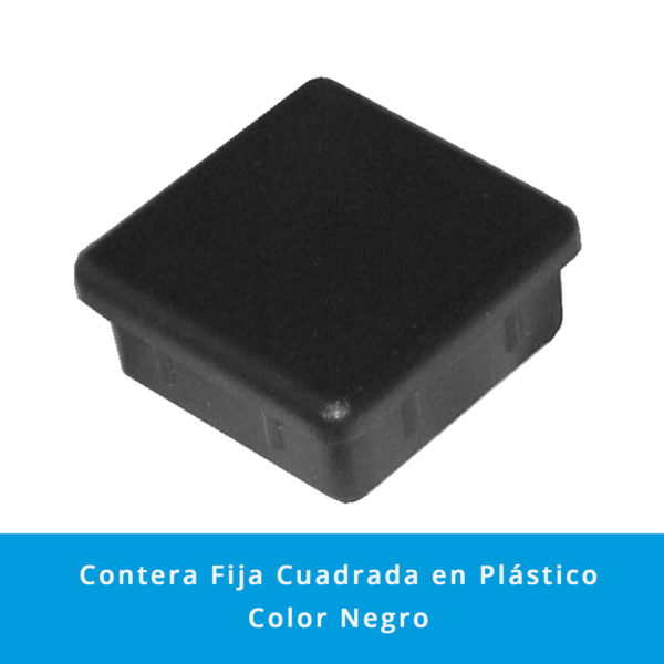 Pack 2 x Conteras Cuadradas Fijas de Plástico | Color Negro | Base de Plástico de 40 x 40mm - Imagen 3