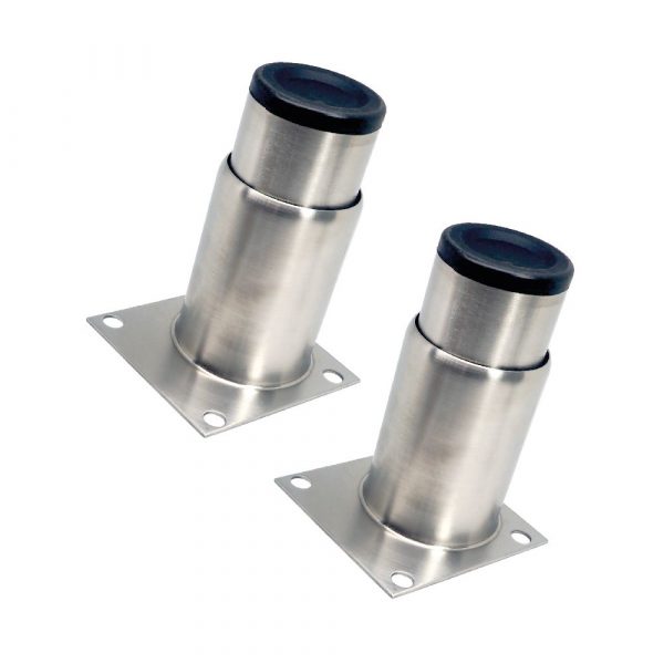 Quickware Pack 2 x Patas Regus Redondas Acero Inoxidable Partes Fija y Móvil Cilíndricas