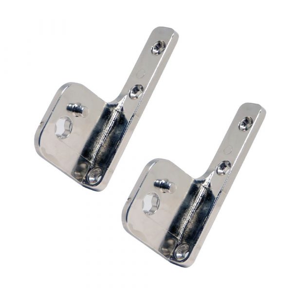 Pack 2 x Soportes para Bisagra Torsión de Pivot en Zamak Niquelado | Fijación Estrella