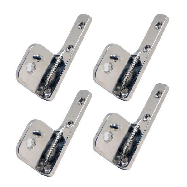 Pack 4 x Soportes para Bisagra Torsión de Pivot en Zamak Niquelado | Fijación Estrella