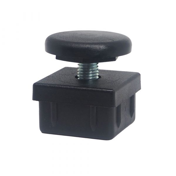Pata Regulable para Tubo (40x40mm) en Poliamida Negra