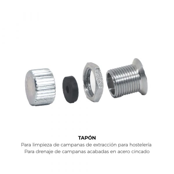 Quickware Pack 2 x Tapones para Drenaje Campanas de Cocina Industriales en Acero Zincado - Imagen 2