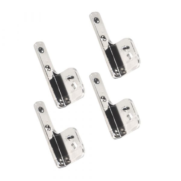 Pack 4 x Soportes para Bisagra de Torsión de Pivot en Zamak Niquelado | Fijación Cuadrada