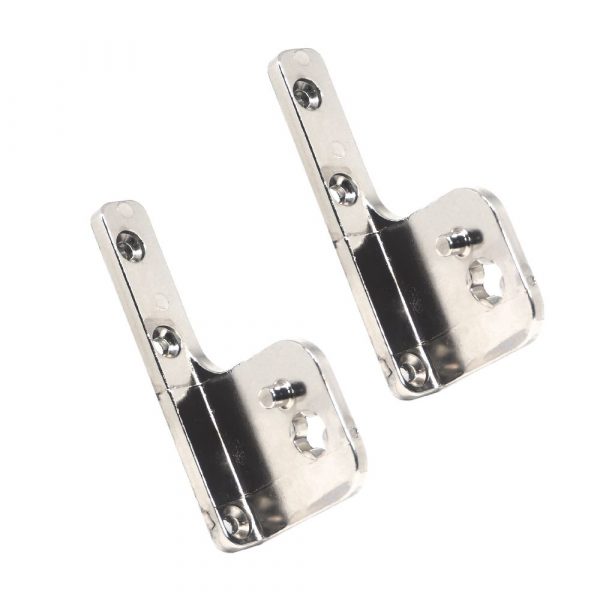 Pack 2 x Soportes para Bisagra Torsión de Pivot en Zamak Niquelado | Fijación Estrella