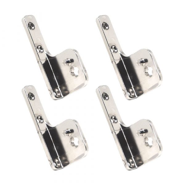 Pack 4 x Soportes para Bisagra Torsión de Pivot en Zamak Niquelado | Fijación Estrella